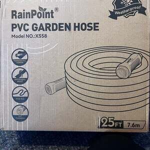 RainPoint PVC Garden Hose, 25ft, Weatherproof, Kink-Free, Model XS58